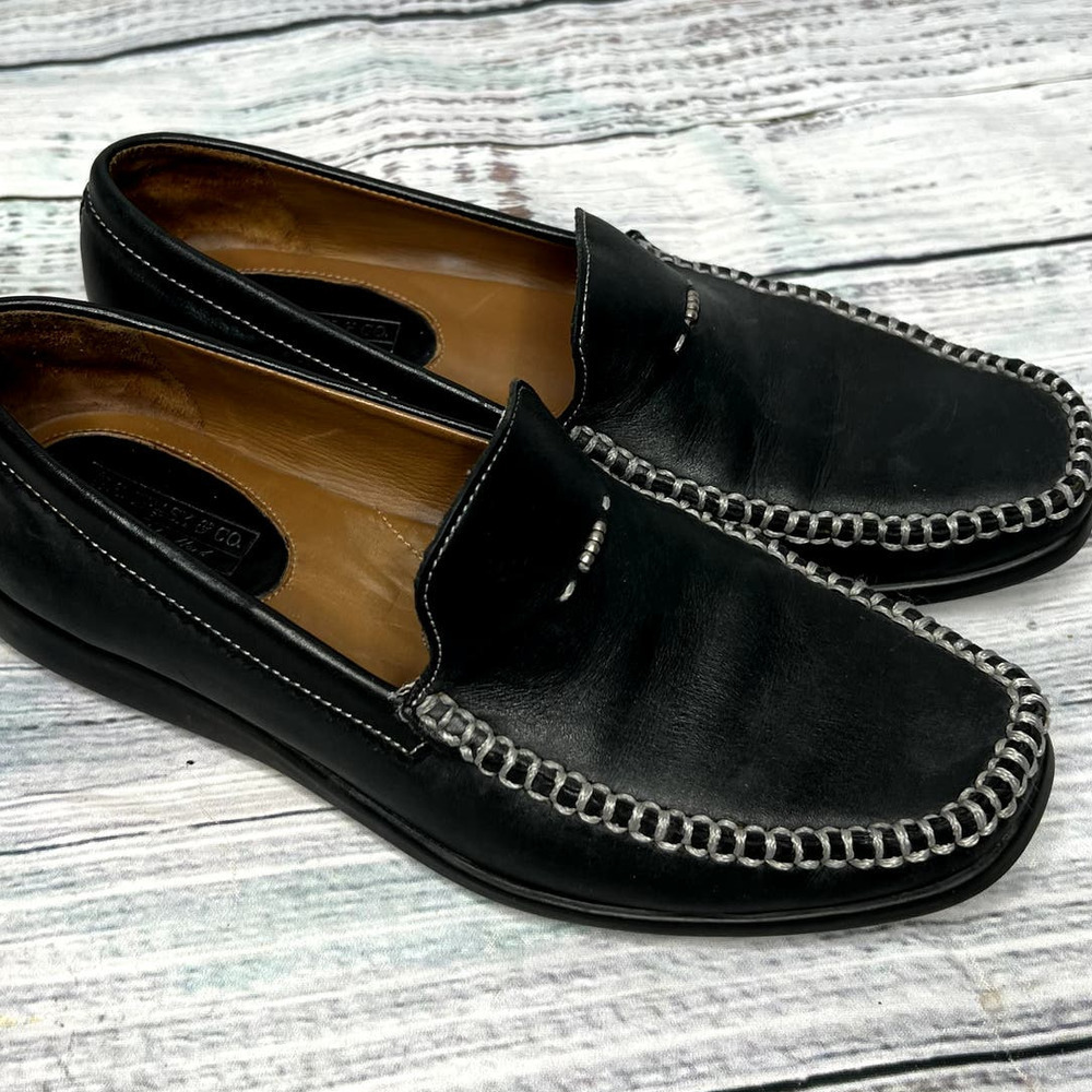 H.S. Trask & Co Leather Loafers Black Vibram Sole Made In Brazil 6